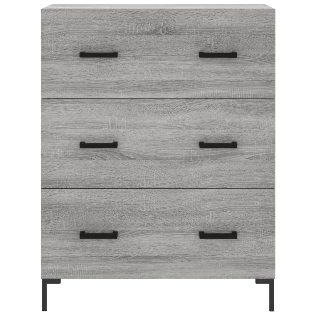 Highboard grå sonoma 69,5x34x180 cm konstruert tre