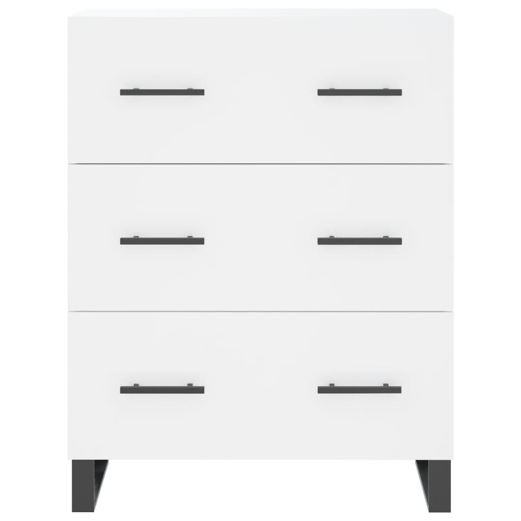 Highboard hvit 69,5x34x180 cm konstruert tre