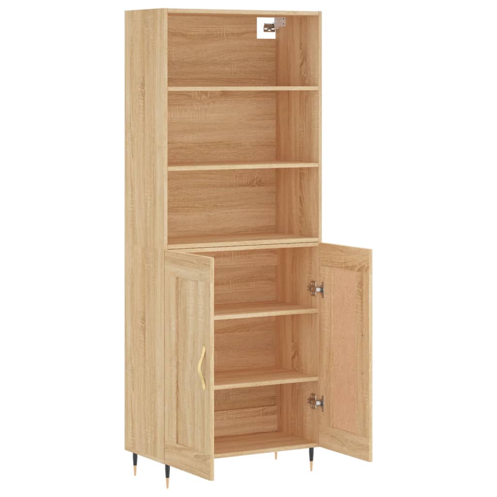Highboard sonoma eik 69,5x34x180 cm konstruert tre