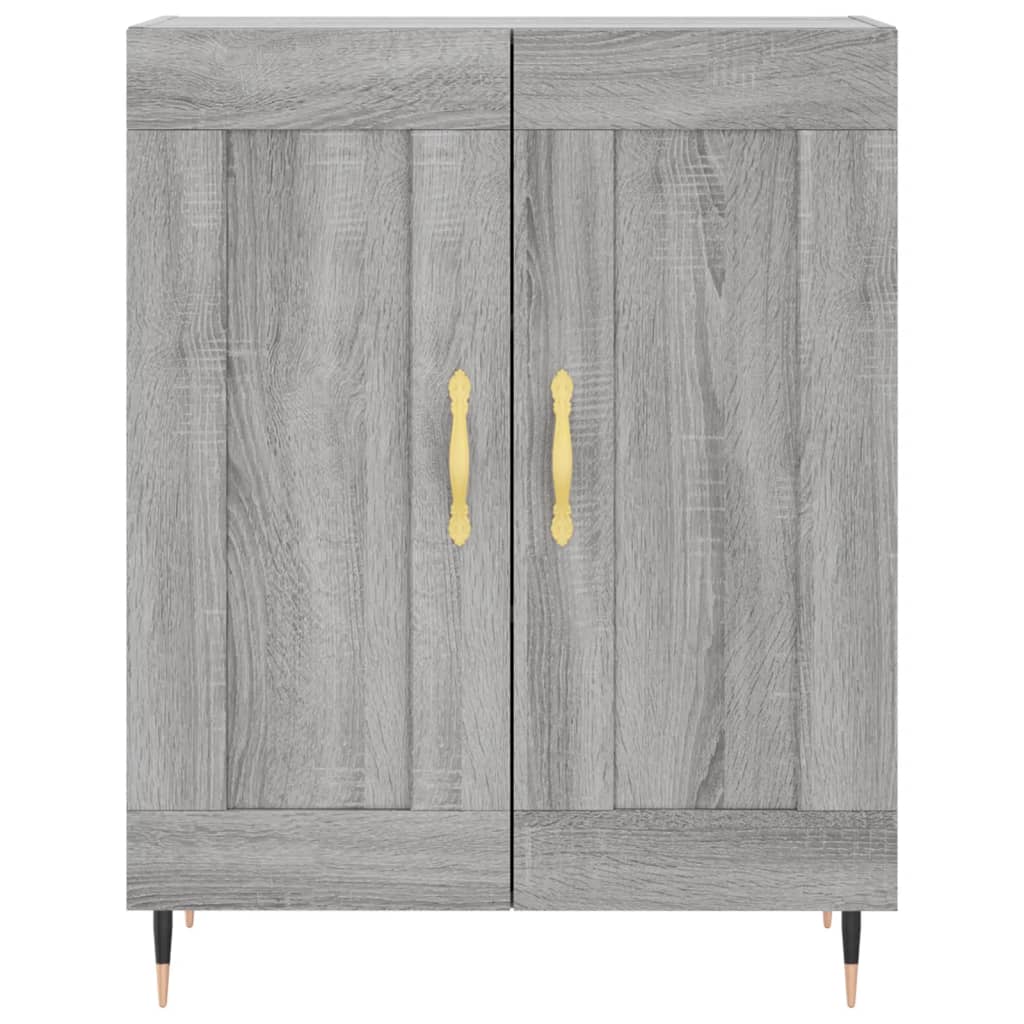 Highboard grå sonoma 69,5x34x180 cm konstruert tre
