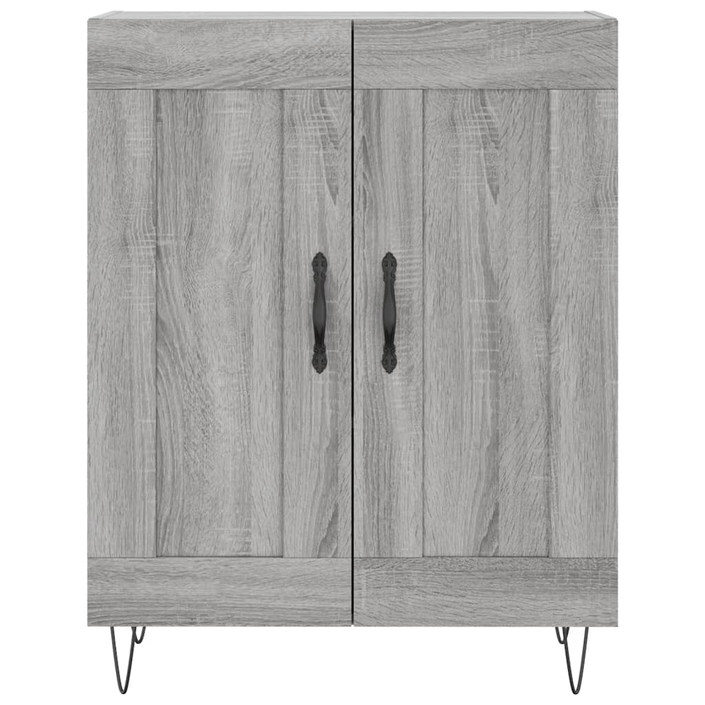Highboard grå sonoma 69,5x34x180 cm konstruert tre