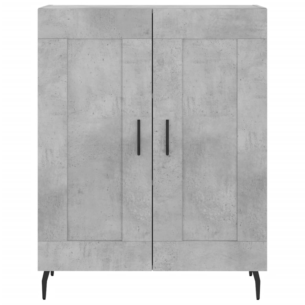 Highboard betonggrå 69,5x34x180 cm konstruert tre