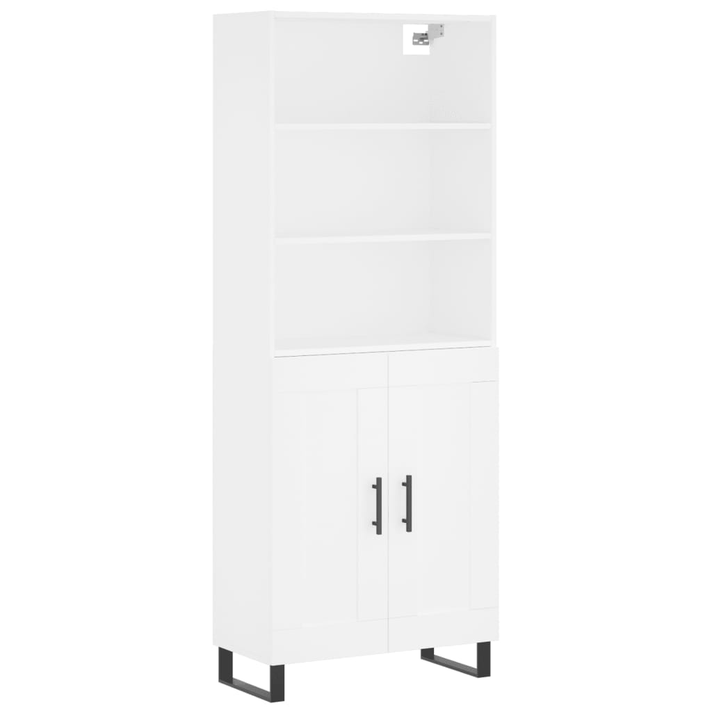 Highboard hvit 69,5x34x180 cm konstruert tre vidaXL