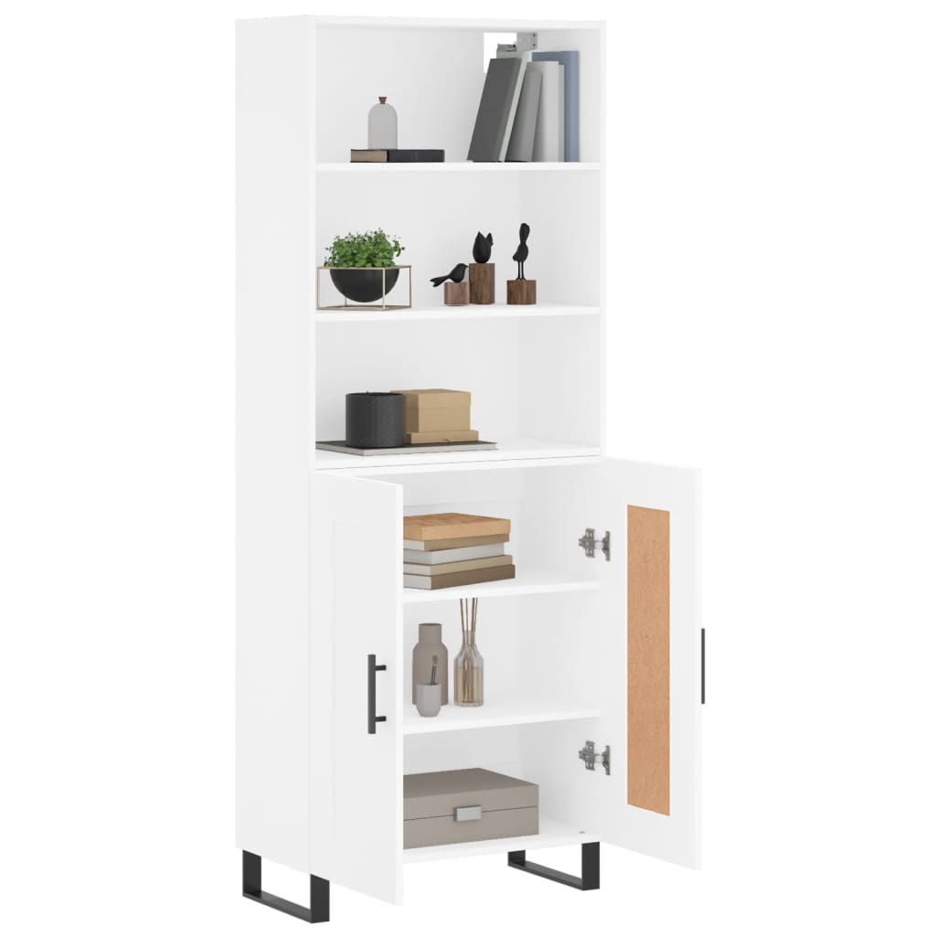 Highboard hvit 69,5x34x180 cm konstruert tre vidaXL