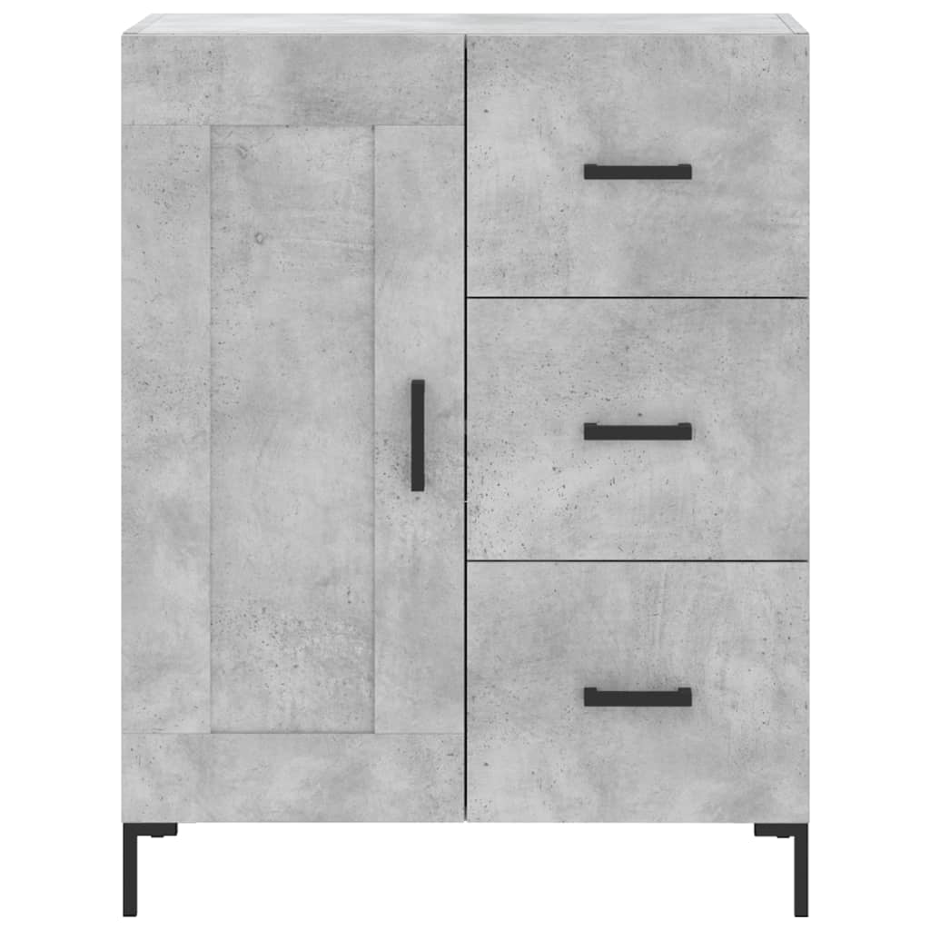 Highboard betonggrå 69,5x34x180 cm konstruert tre