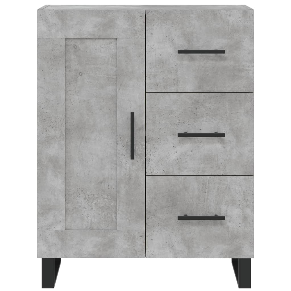 Highboard betonggrå 69,5x34x180 cm konstruert tre