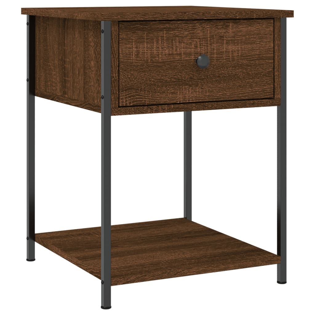 Nattbord brun eik 44x45x58 cm konstruert tre