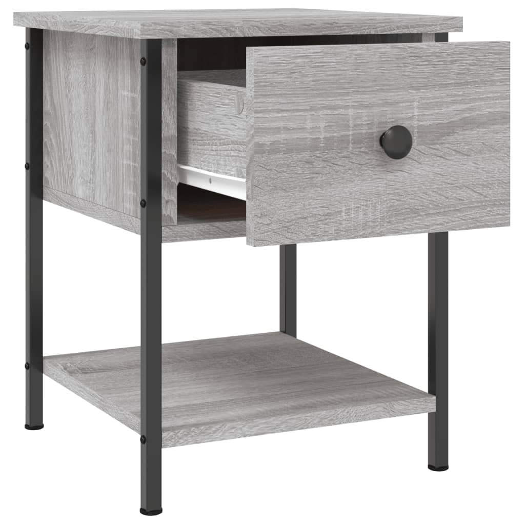 Nattbord 2 stk grå sonoma 34x35,5x45 cm konstruert tre