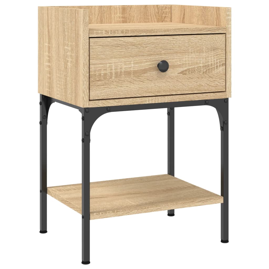 Nattbord 2 stk sonoma eik 40,5x31x60 cm konstruert tre