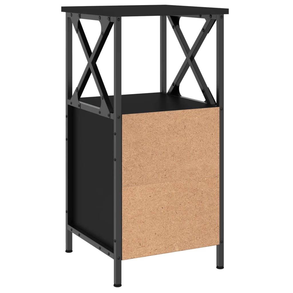 Nattbord svart 34x35,5x70 cm konstruert tre