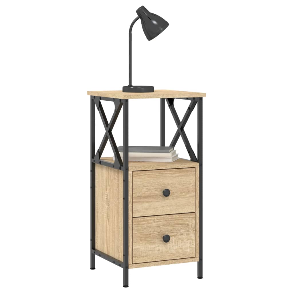Nattbord 2 stk sonoma eik 34x35,5x70 cm konstruert tre