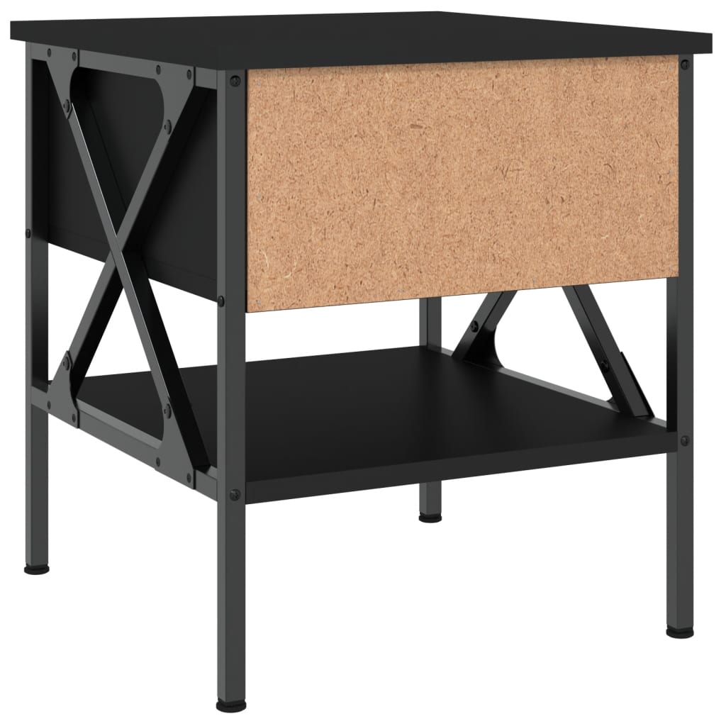 Nattbord svart 40x42x45 cm konstruert tre