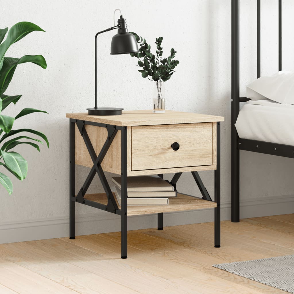 Nattbord sonoma eik 40x42x45 cm konstruert tre