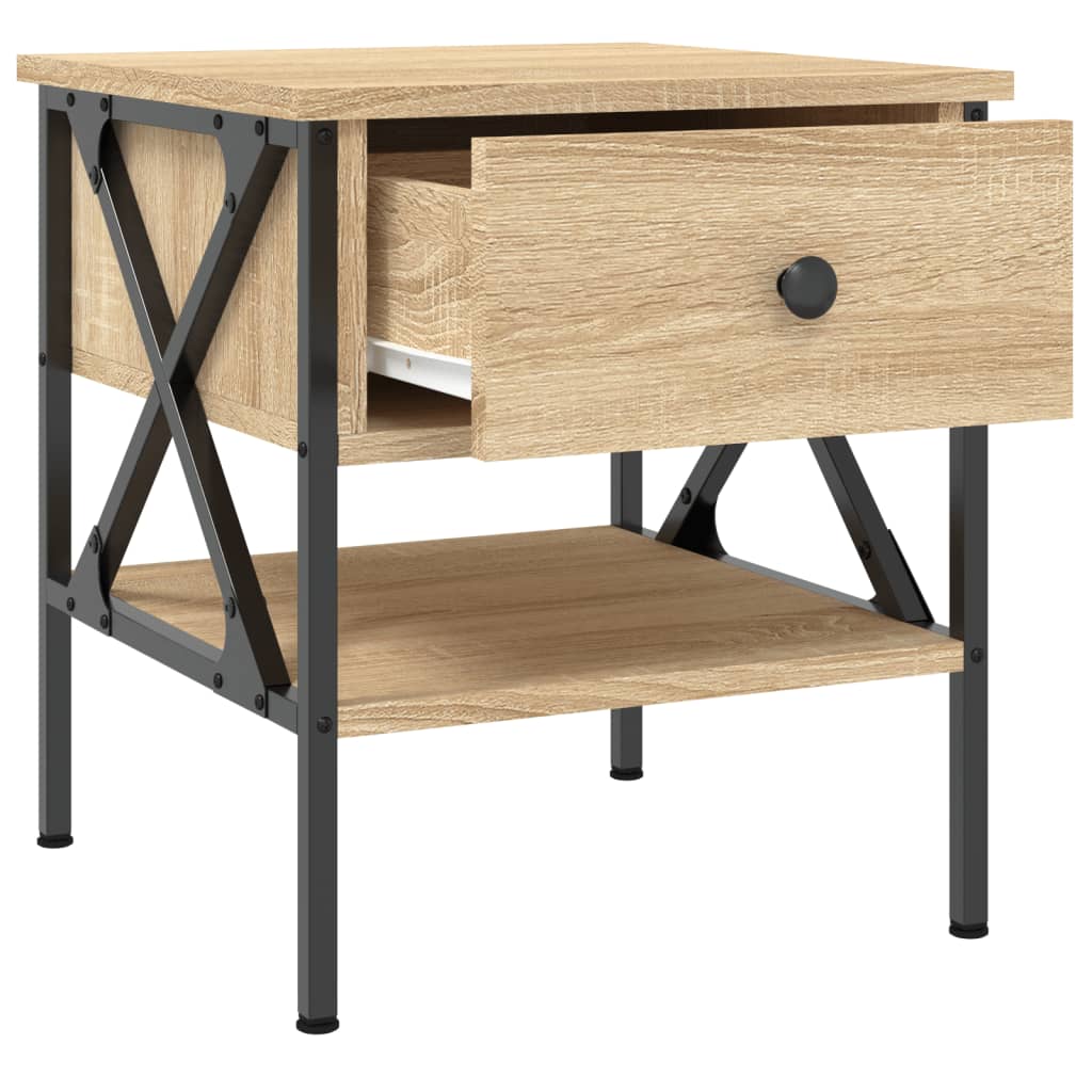 Nattbord 2 stk sonoma eik 40x42x45 cm konstruert tre