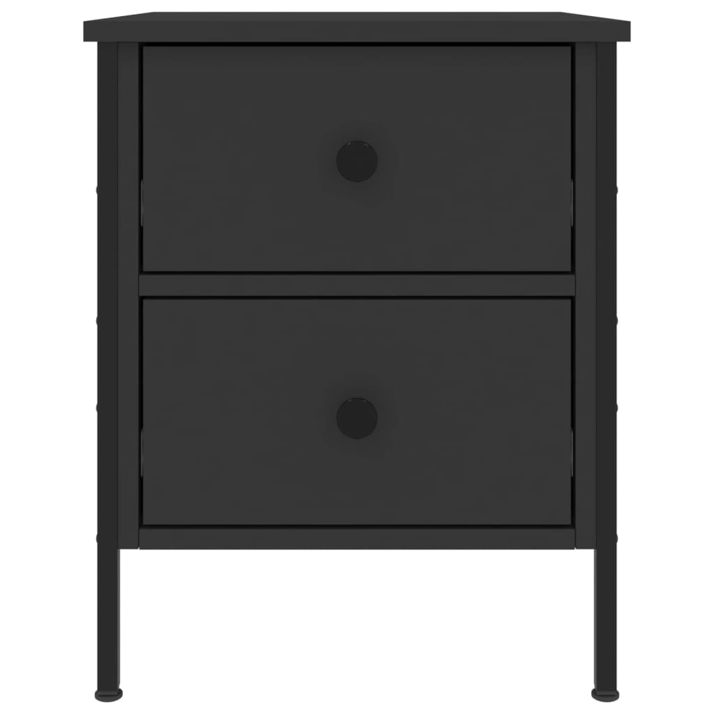 Nattbord 2 stk svart 40x42x50 cm konstruert tre