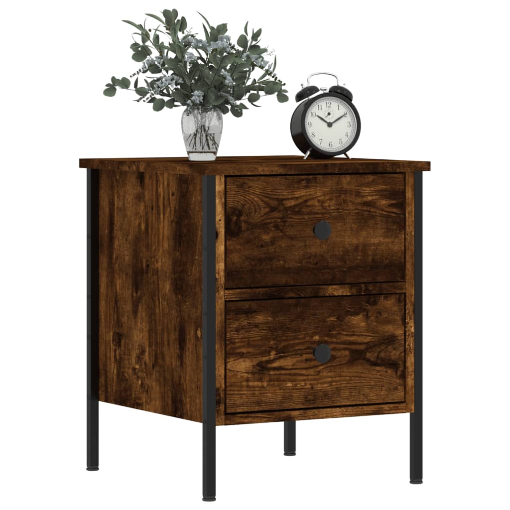 Nattbord 2 stk røkt eik 40x42x50 cm konstruert tre