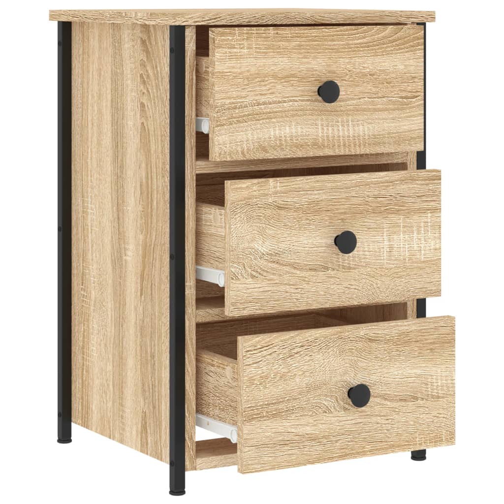 Nattbord 2 stk sonoma eik 40x36x60 cm konstruert tre