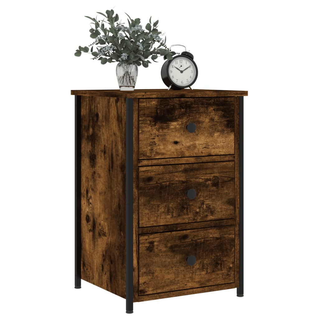 Nattbord røkt eik 40x36x60 cm konstruert tre