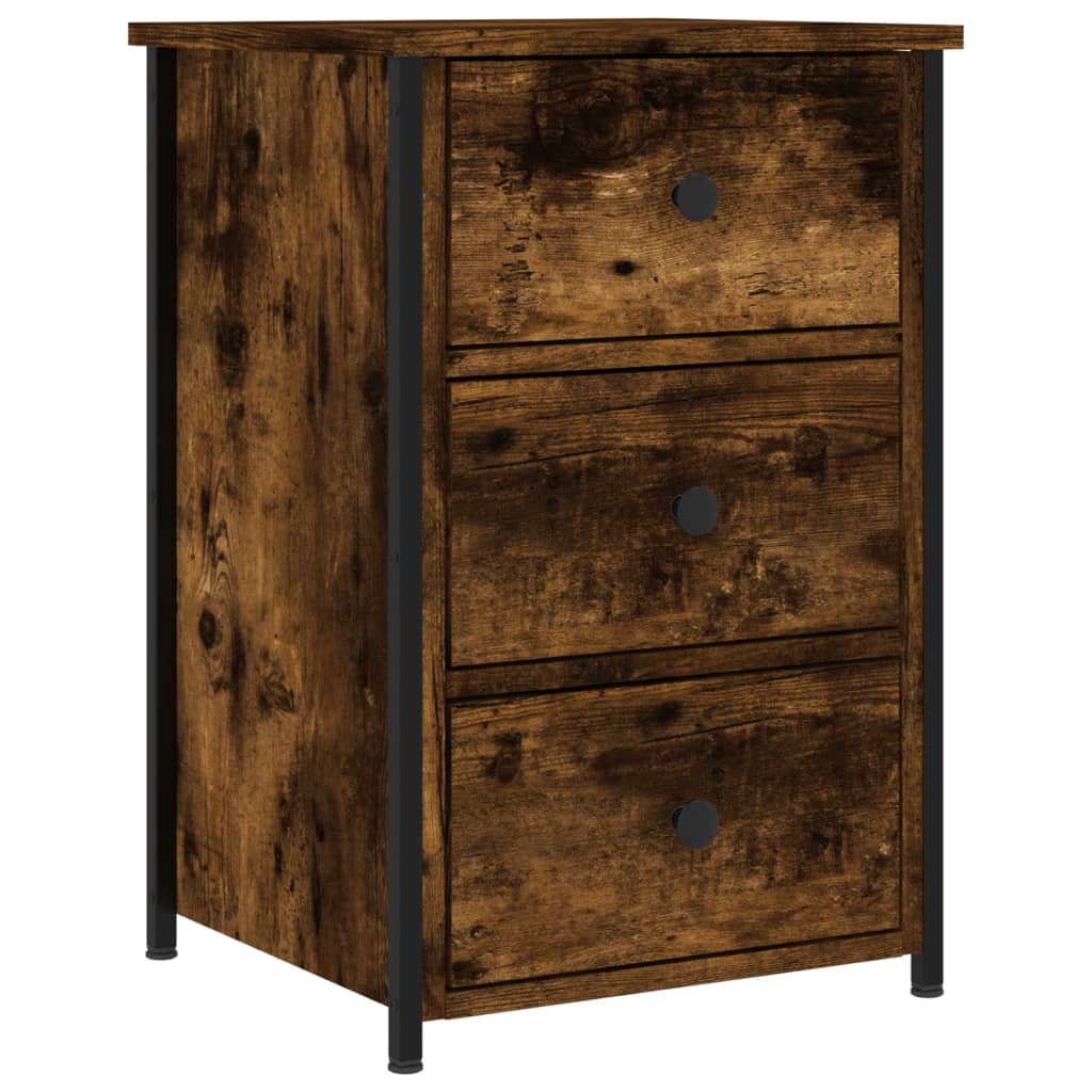 Nattbord 2 stk røkt eik 40x36x60 cm konstruert tre
