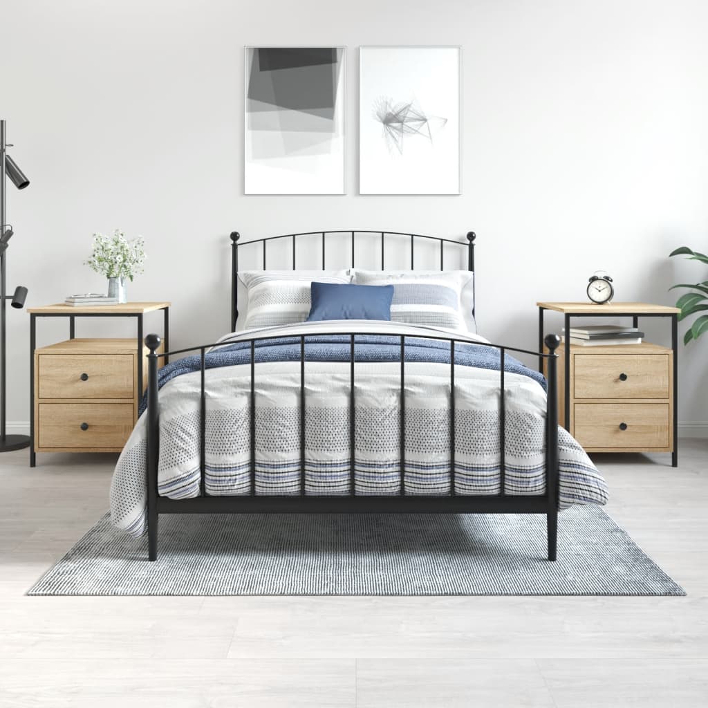 Nattbord 2 stk sonoma eik 44x45x60 cm konstruert tre