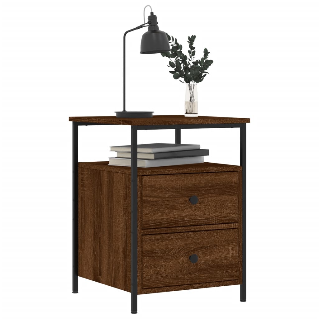 Nattbord brun eik 44x45x60 cm konstruert tre
