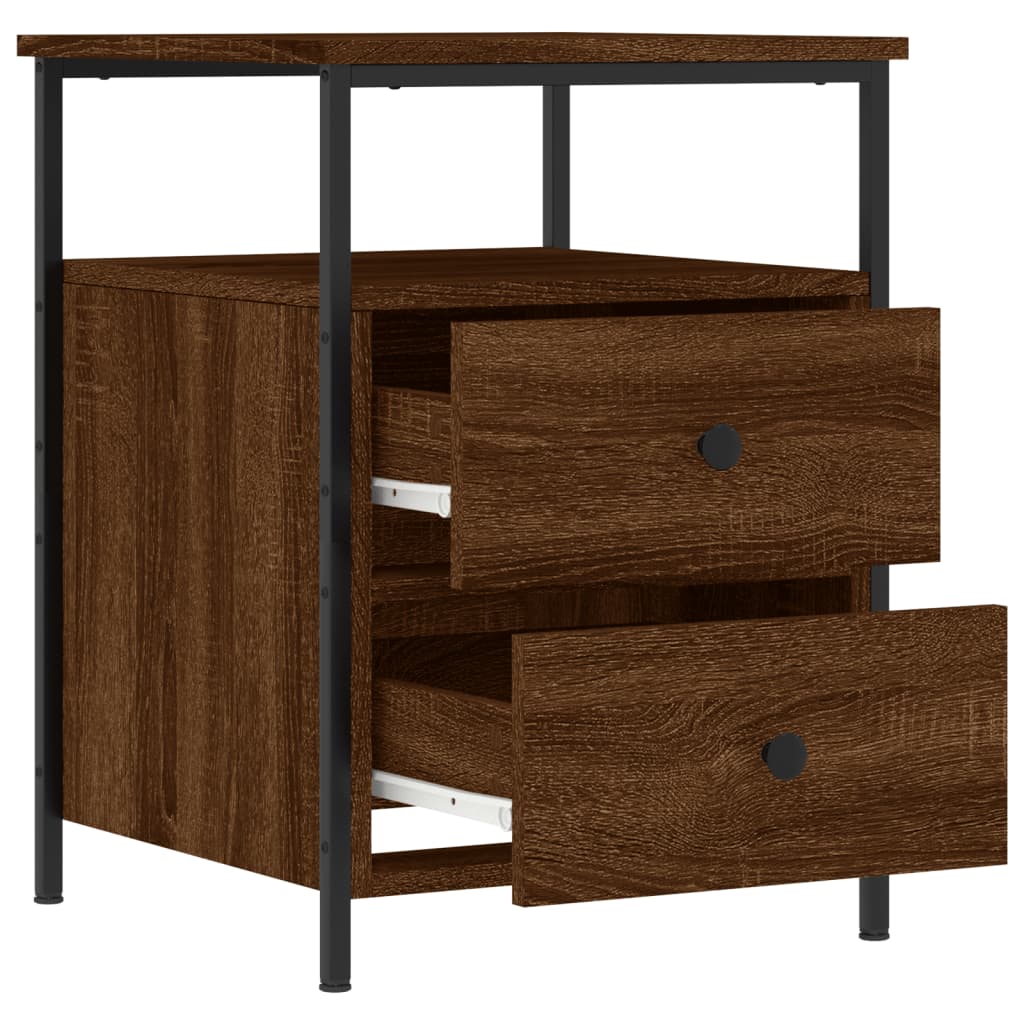Nattbord brun eik 44x45x60 cm konstruert tre