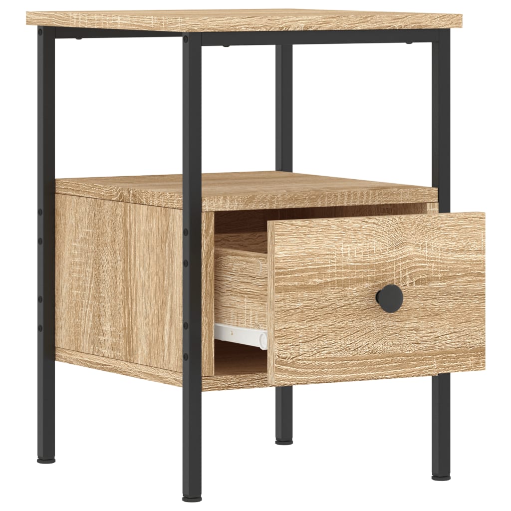 Nattbord 2 stk sonoma eik 34x36x50 cm konstruert tre