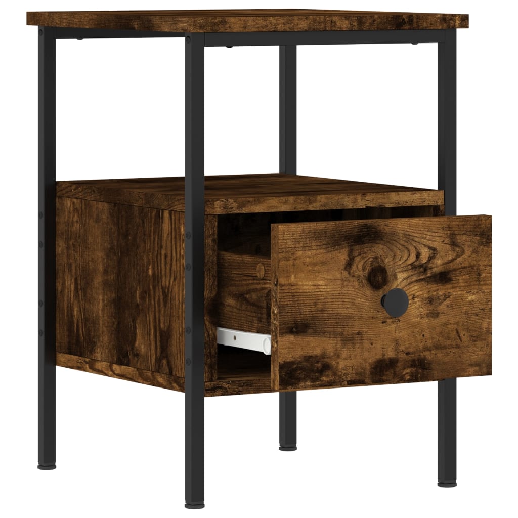 Nattbord 2 stk røkt eik 34x36x50 cm konstruert tre