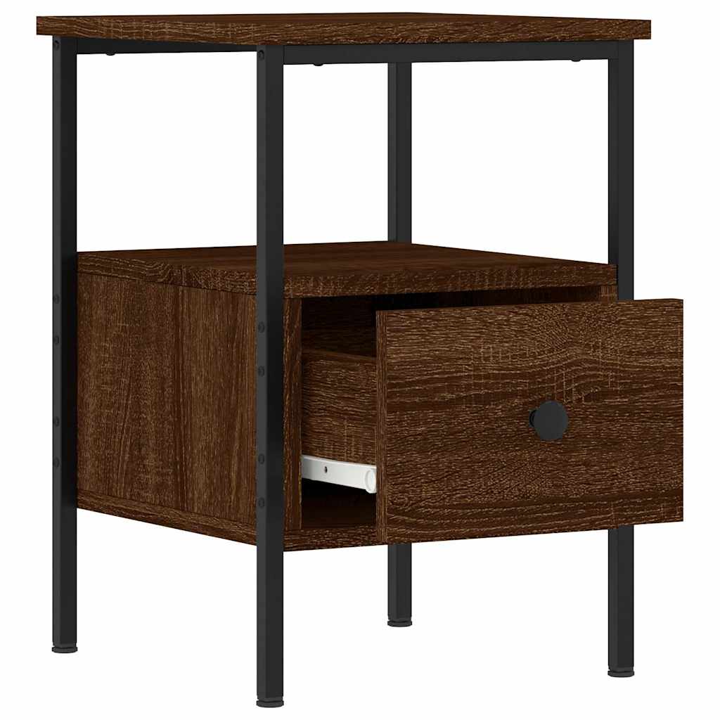Nattbord 2 stk brun eik 34x36x50 cm konstruert tre