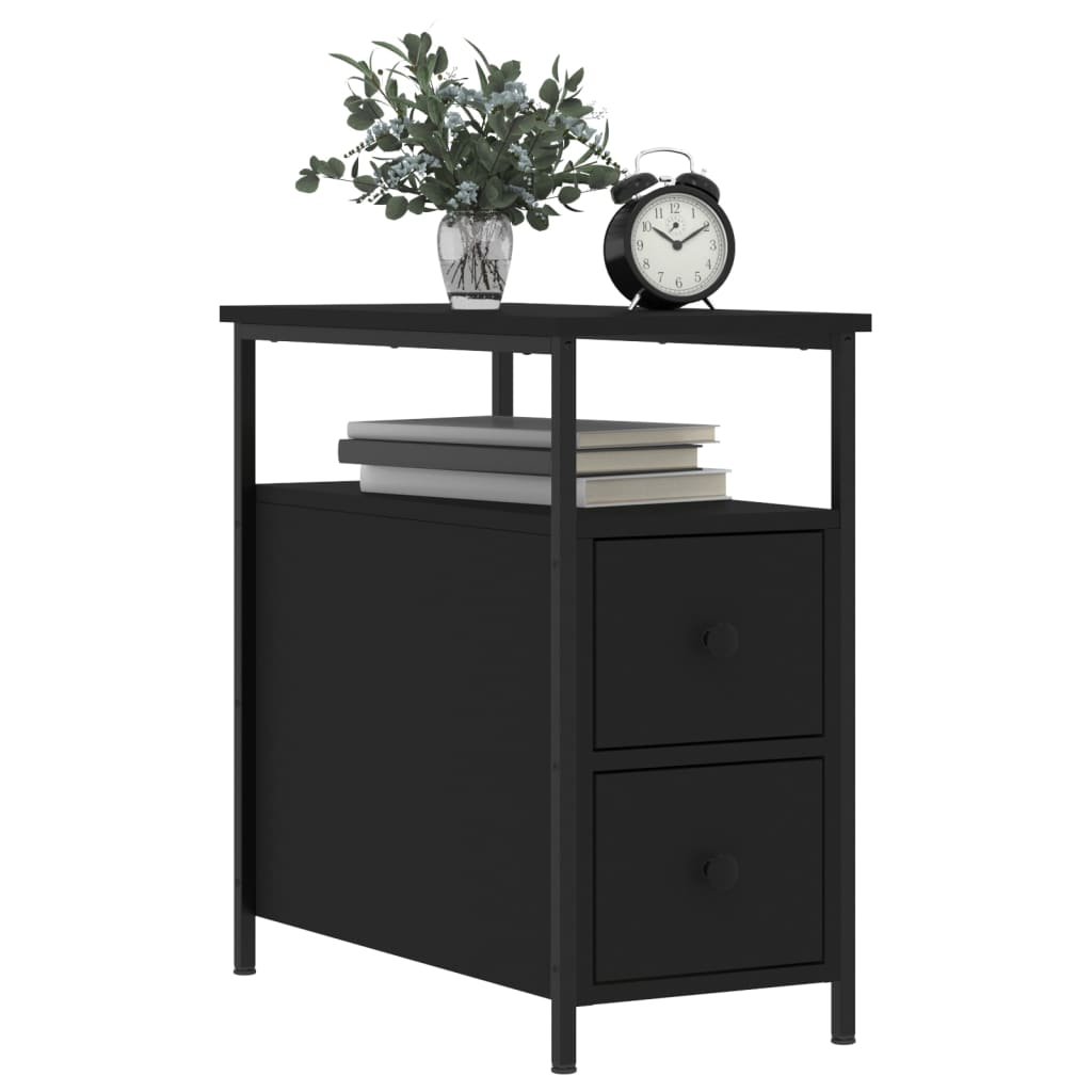 Nattbord svart 30x60x60 cm konstruert tre