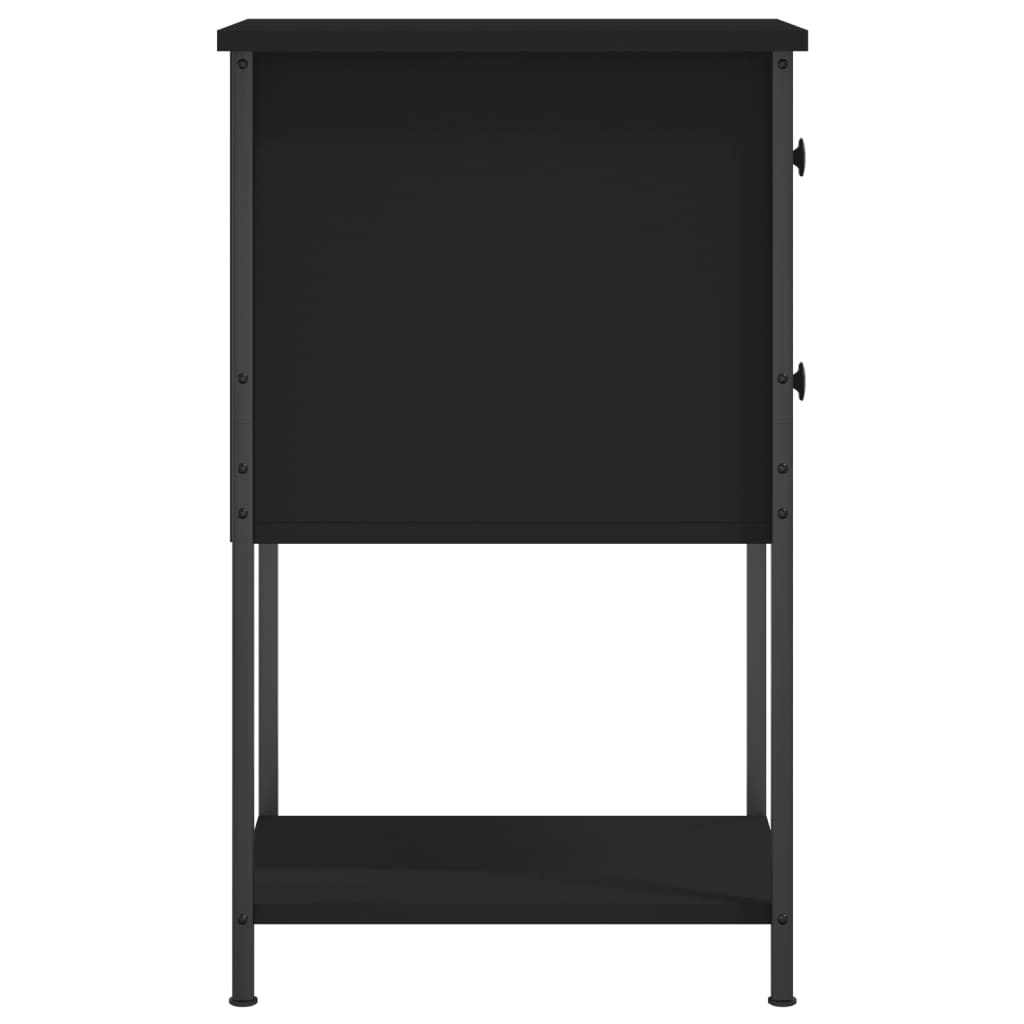 Nattbord svart 32x42x70 cm konstruert tre