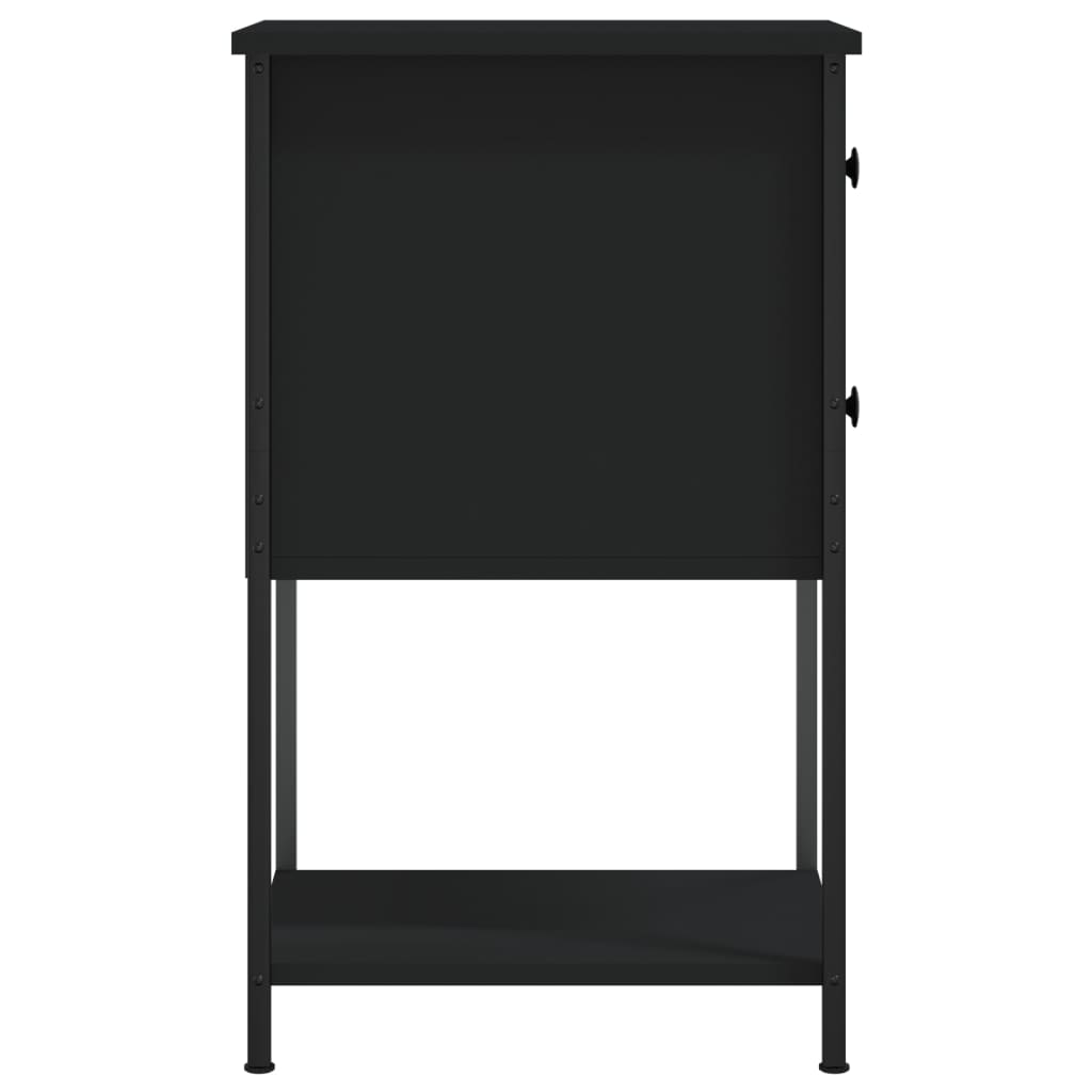 Nattbord 2 stk svart 32x42x70 cm konstruert tre