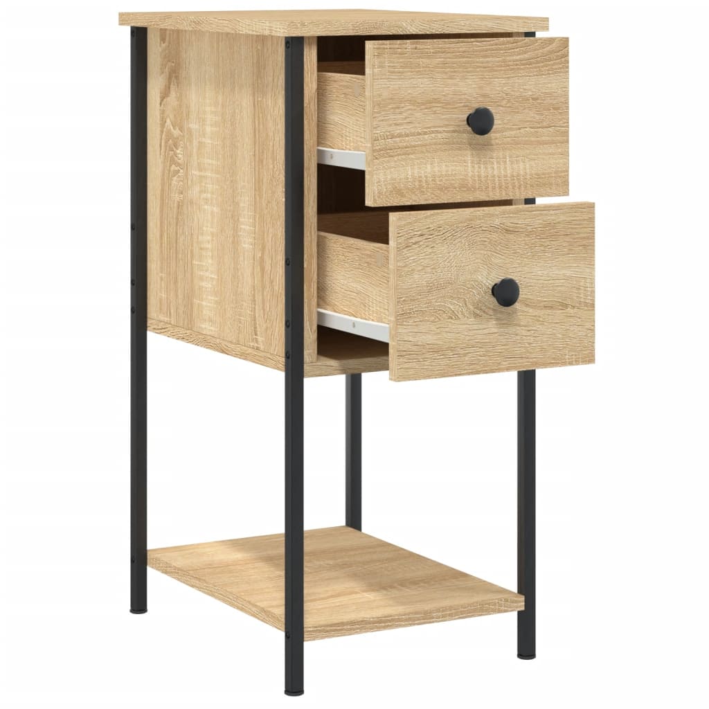 Nattbord 2 stk sonoma eik 32x42x70 cm konstruert tre