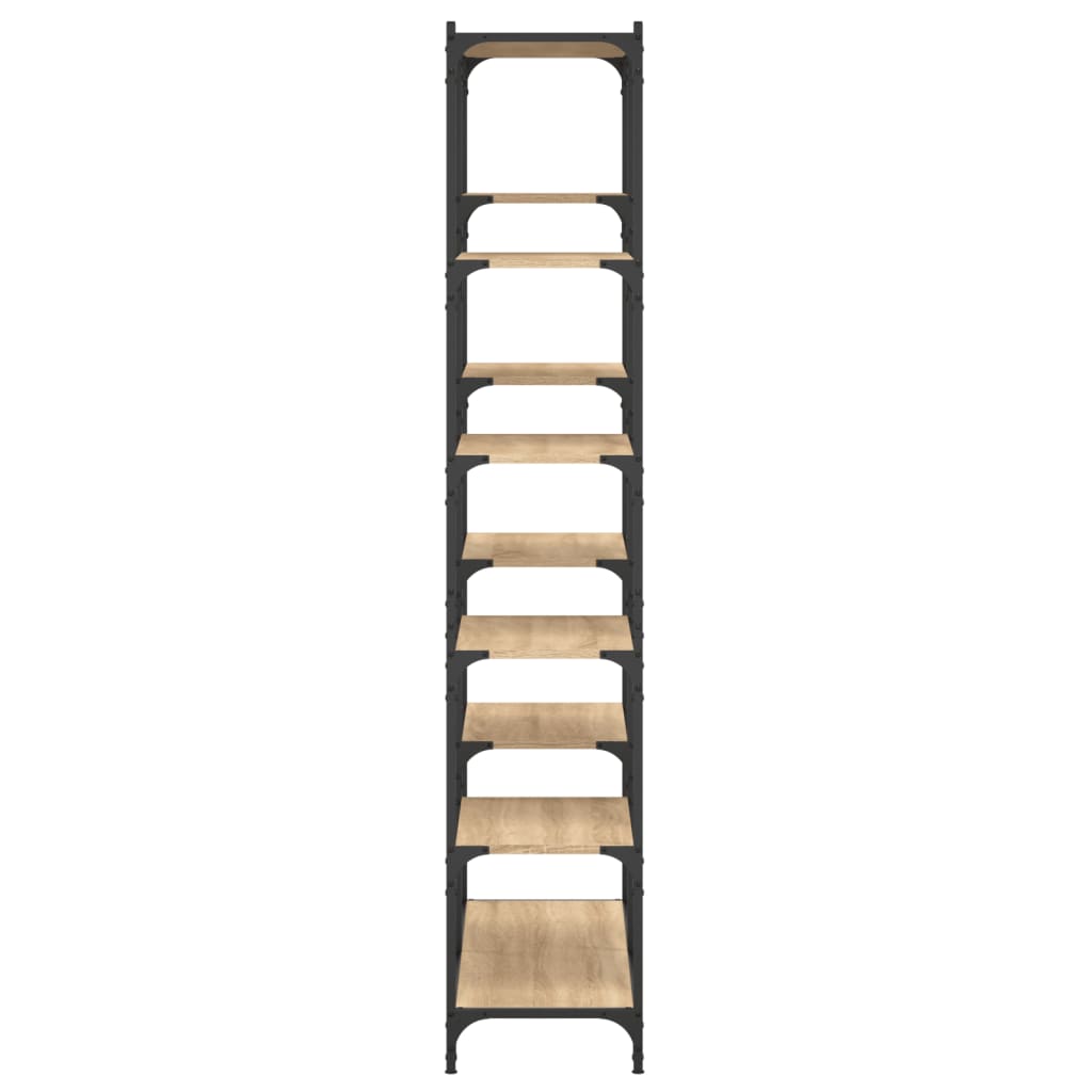 Bokhylle sonoma eik 100x32x170 cm konstruert tre og jern