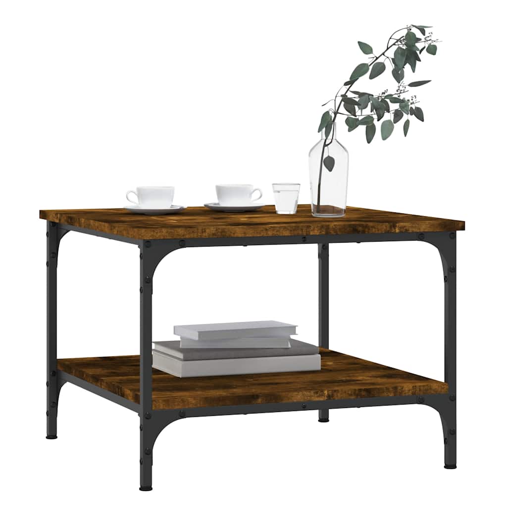 Salongbord røkt eik 55x55x40 cm konstruert tre