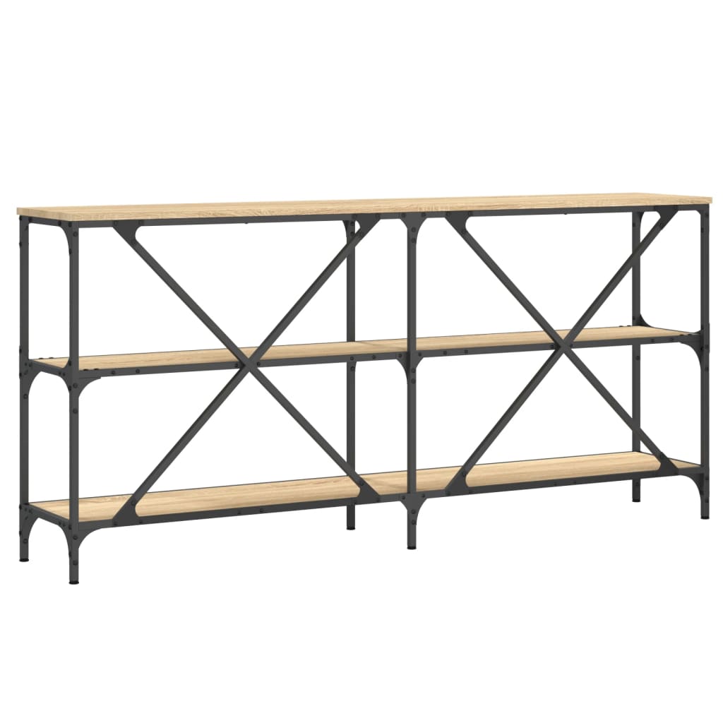 Salongbord sonoma eik 160x30x75 cm konstruert tre og jern