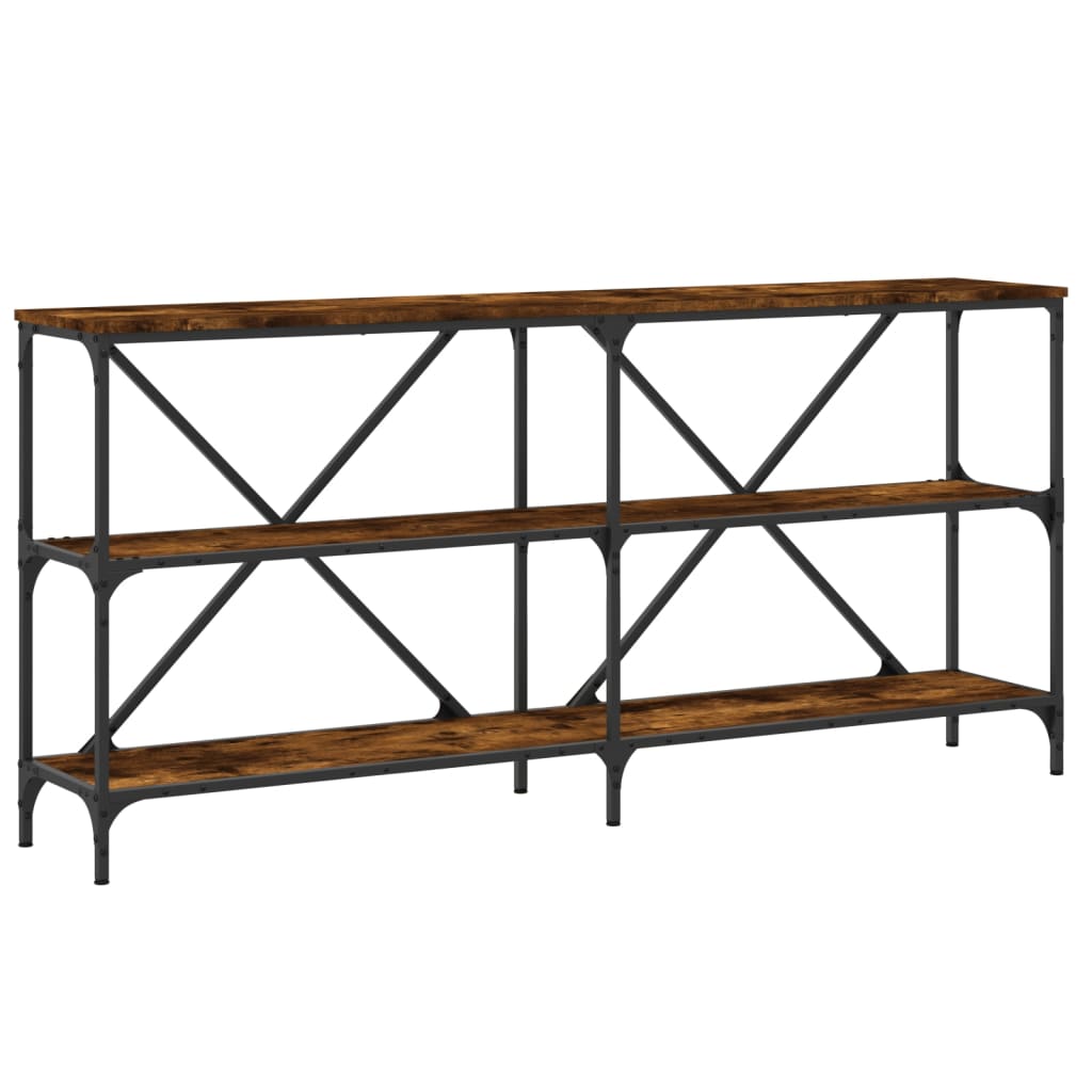 Salongbord røkt eik 160x30x75 cm konstruert tre og jern