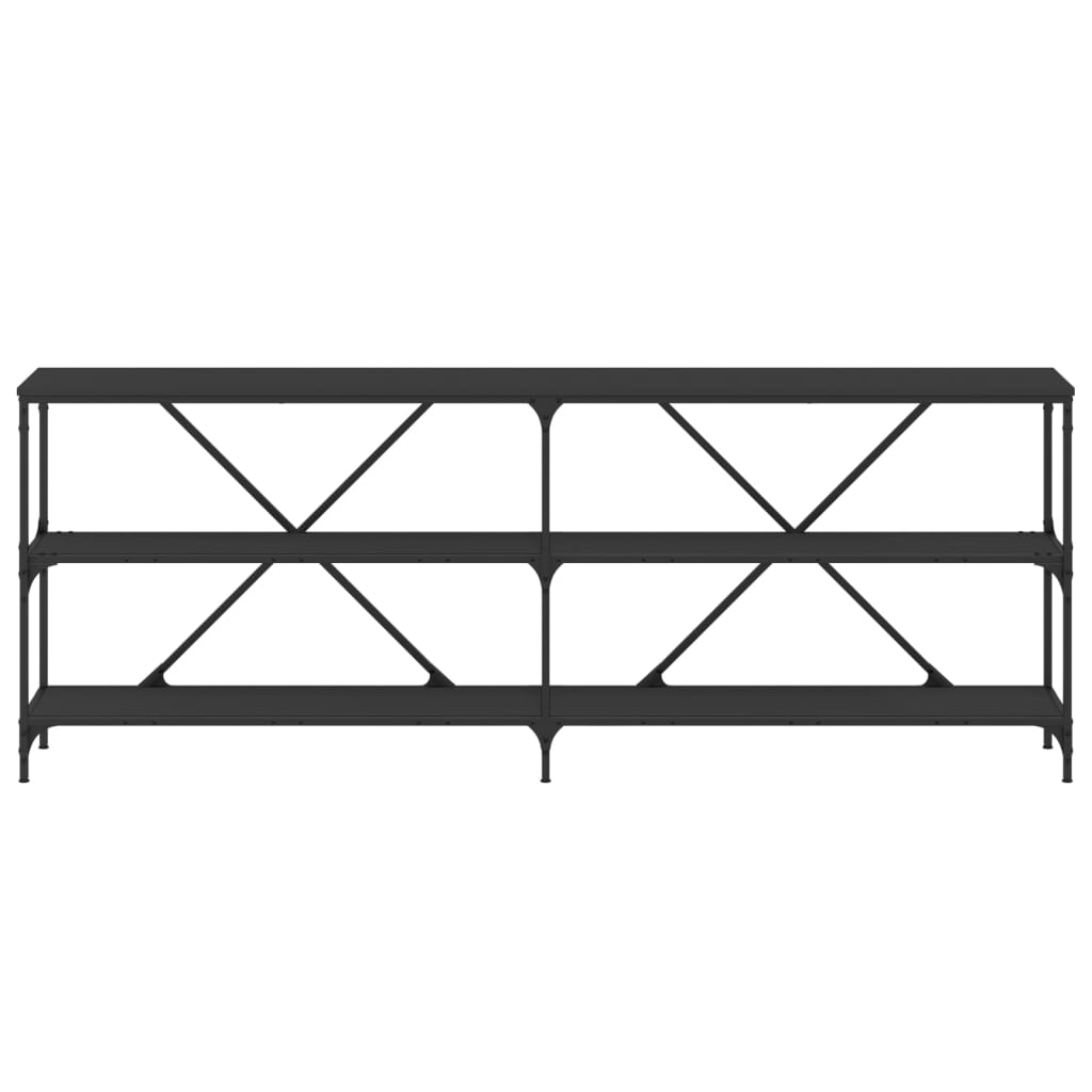 Konsollbord svart 200x30x75 cm konstruert tre og jern