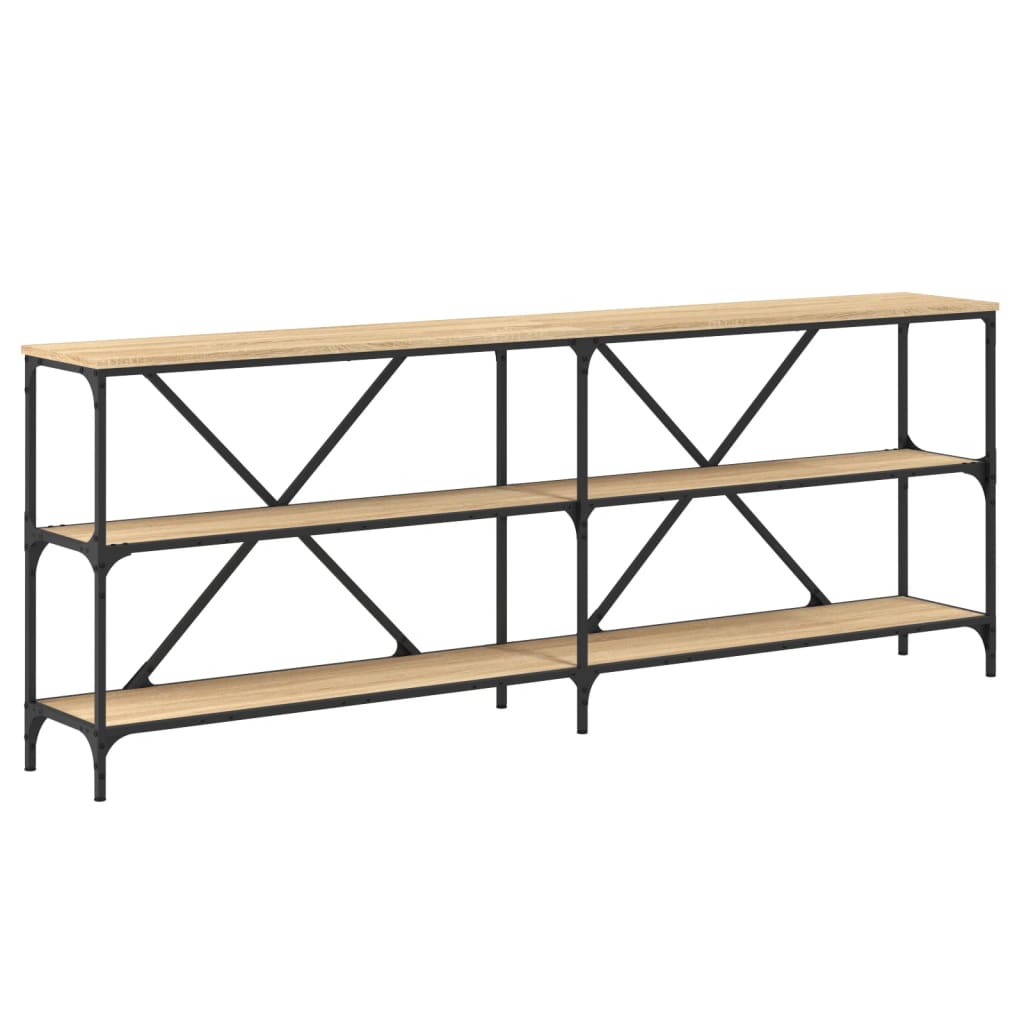 Salongbord sonoma eik 200x30x75 cm konstruert tre og jern