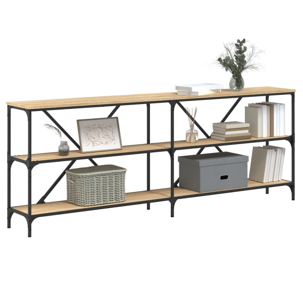 Salongbord sonoma eik 200x30x75 cm konstruert tre og jern