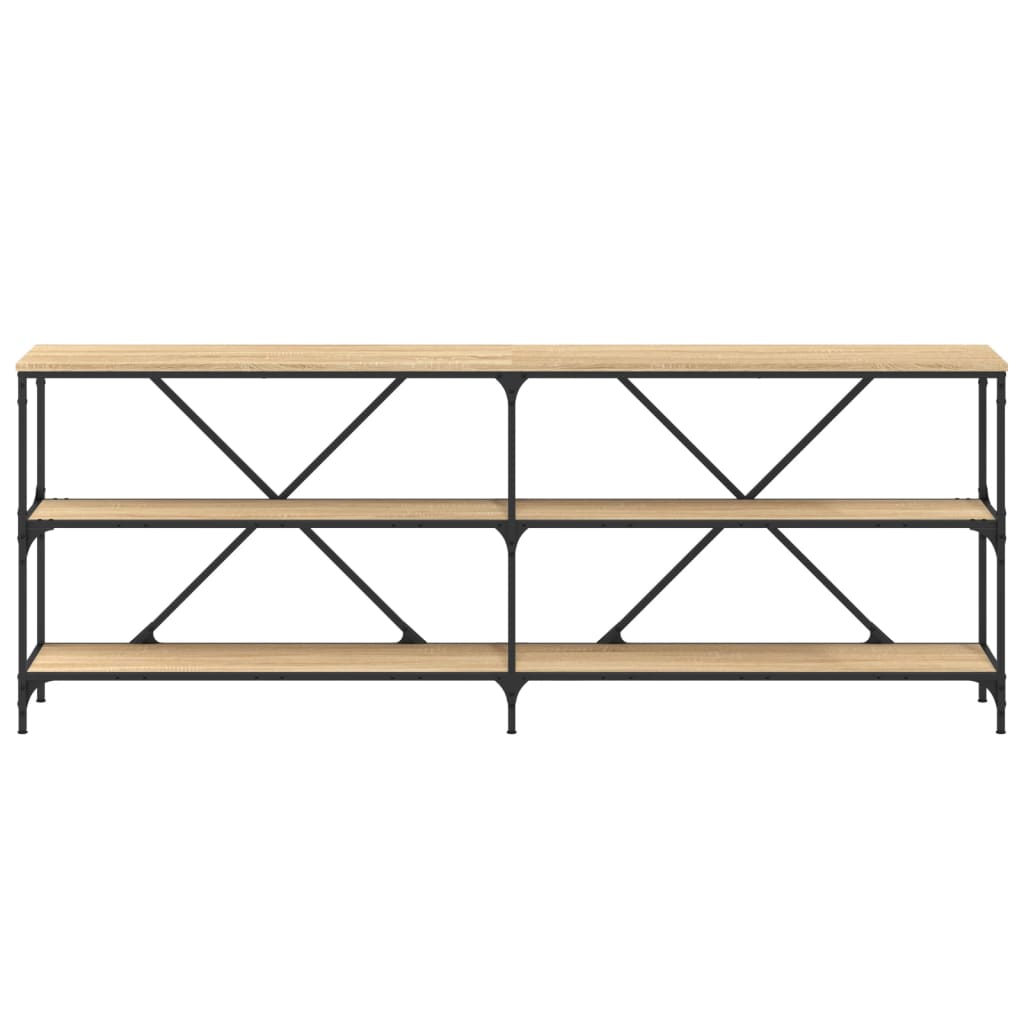 Salongbord sonoma eik 200x30x75 cm konstruert tre og jern