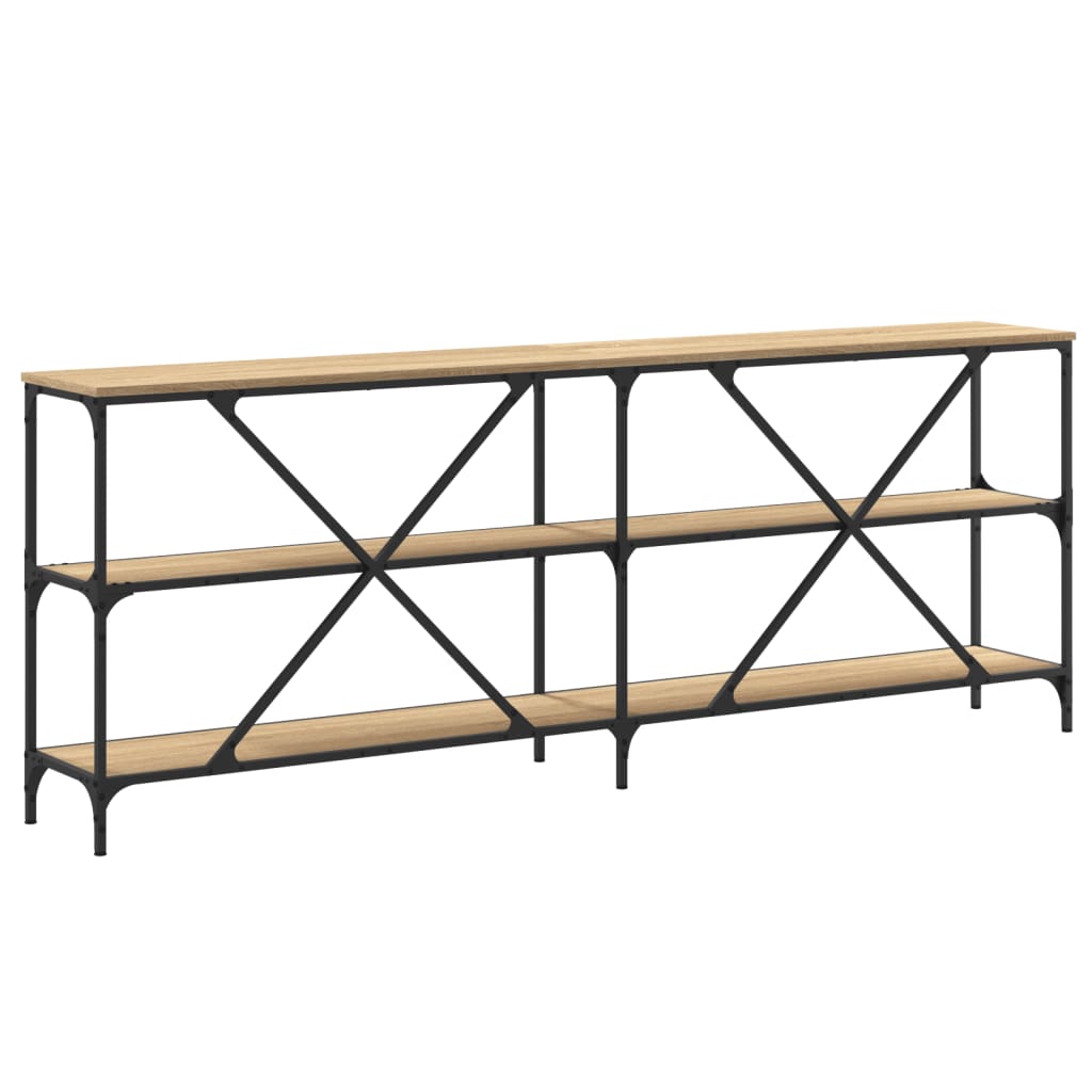 Salongbord sonoma eik 200x30x75 cm konstruert tre og jern