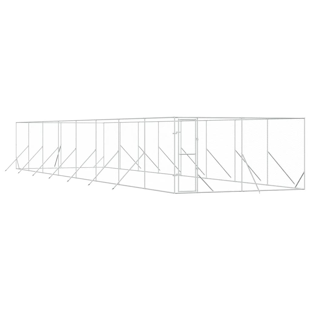 Utendørs hundekennel sølv 4x16x2 m galvanisert stål