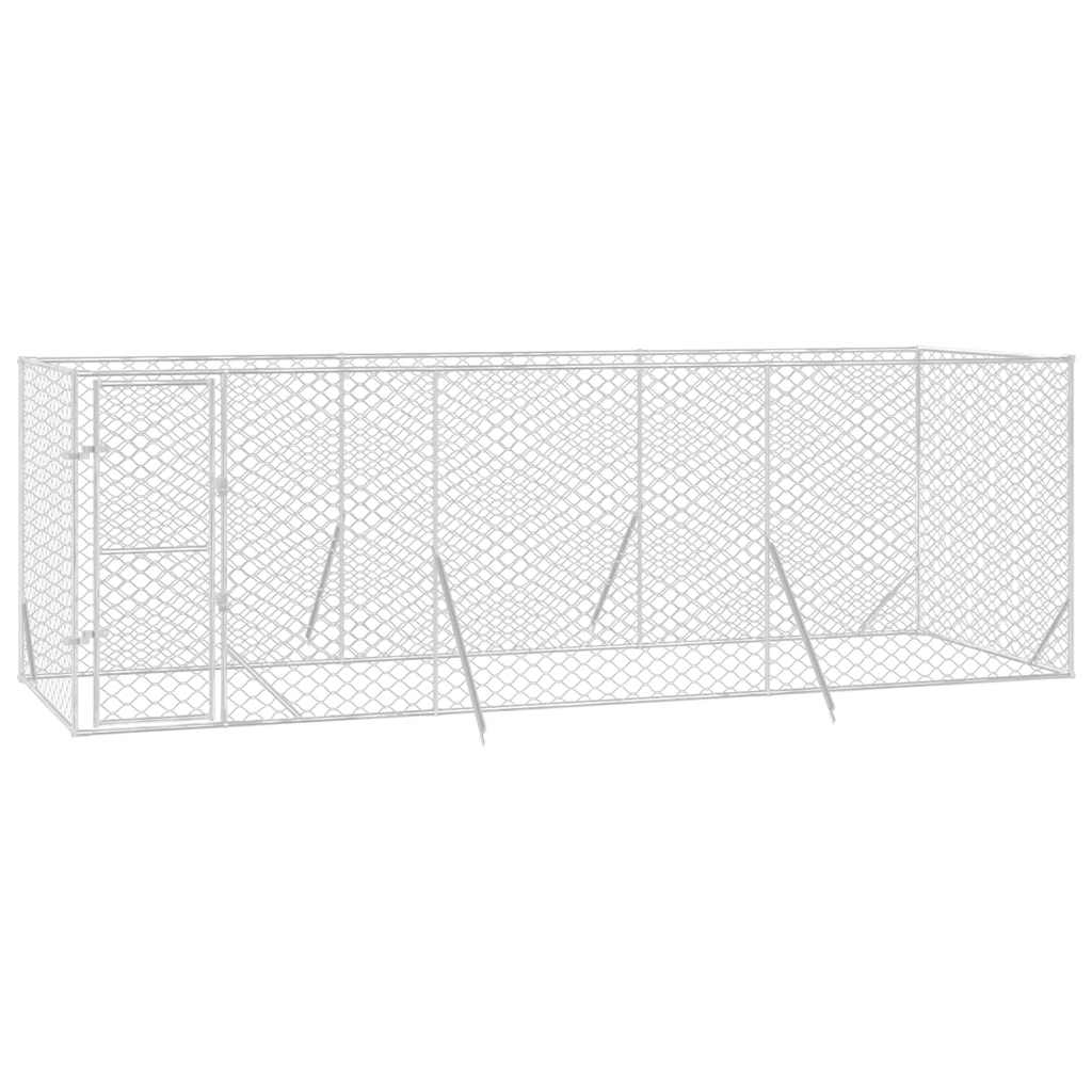 Utendørs hundekennel sølv 6x2x2 m galvanisert stål