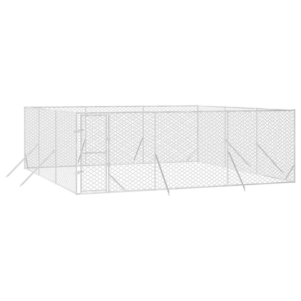 Utendørs hundekennel sølv 6x6x2 m galvanisert stål