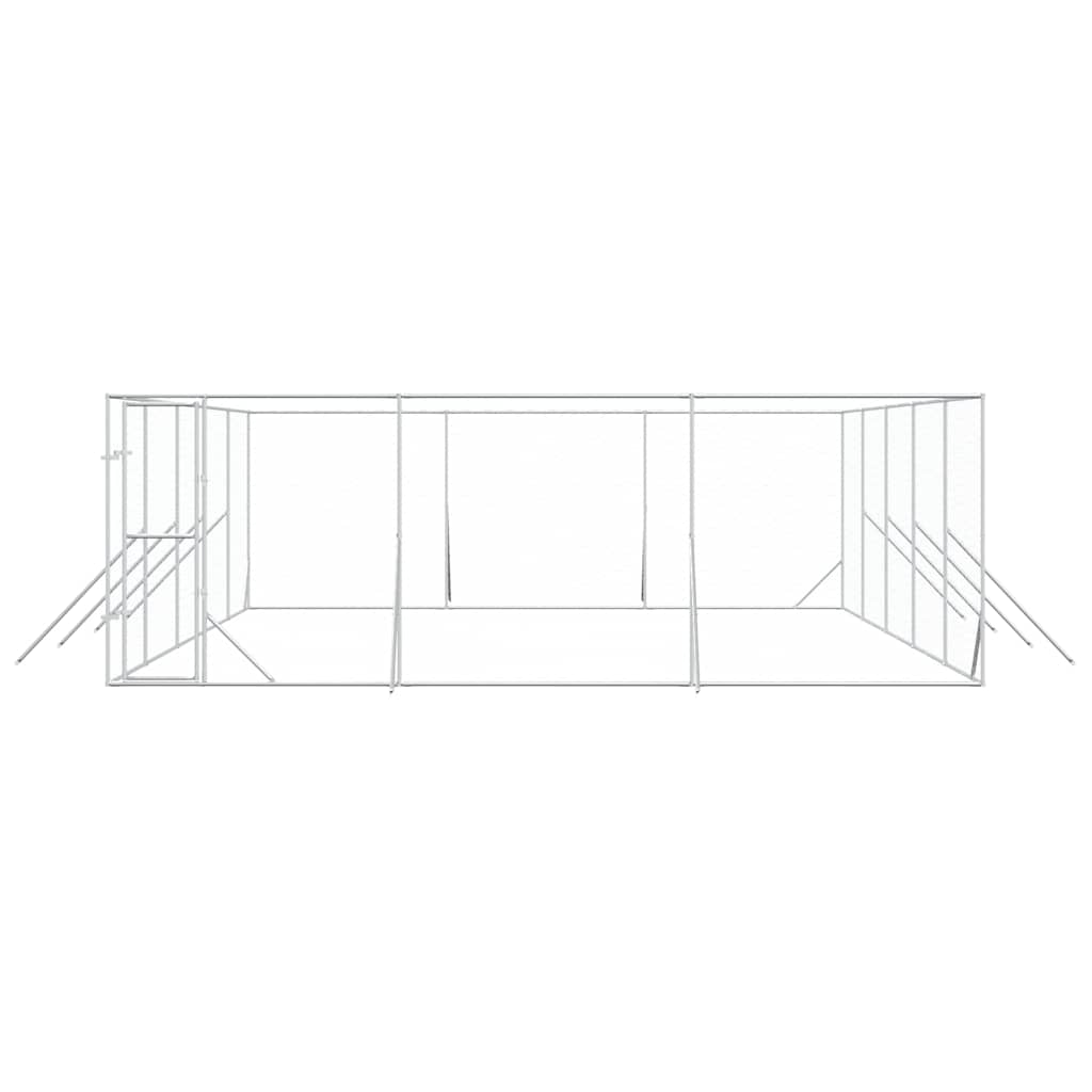 Utendørs hundekennel sølv 6x10x2 m galvanisert stål