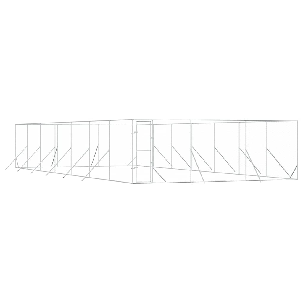 Utendørs hundekennel sølv 6x14x2 m galvanisert stål