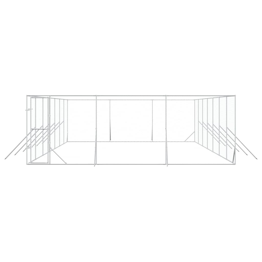 Utendørs hundekennel sølv 6x14x2 m galvanisert stål