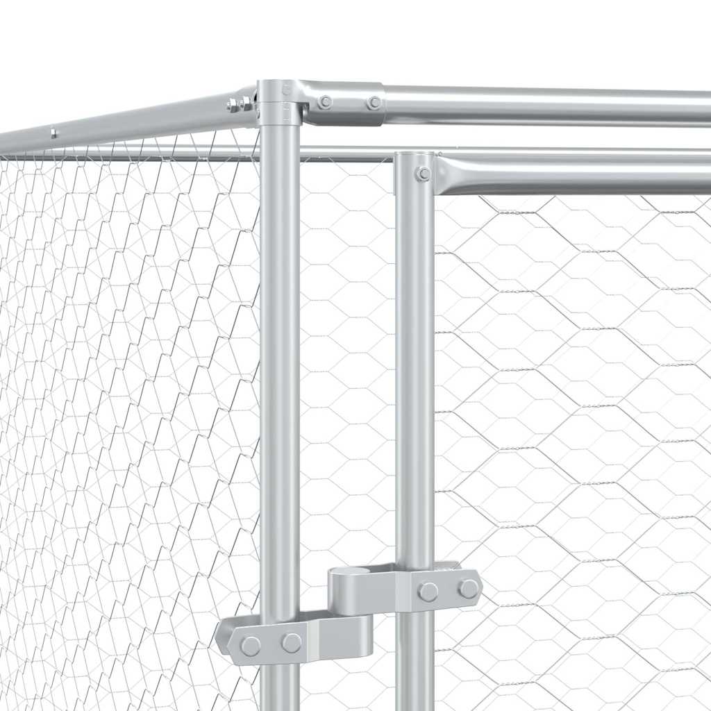 Utendørs hundekennel sølv 6x14x2 m galvanisert stål