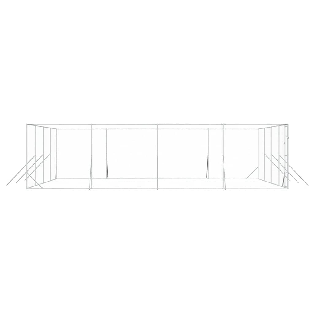 Utendørs hundekennel sølv 8x8x2 m galvanisert stål